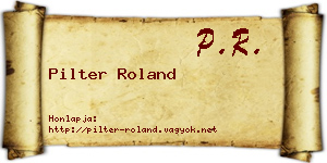 Pilter Roland névjegykártya